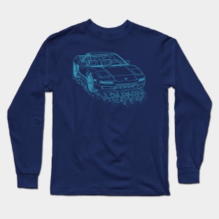 Acura NSX Lineart Blueprint Long Sleeve T-Shirt